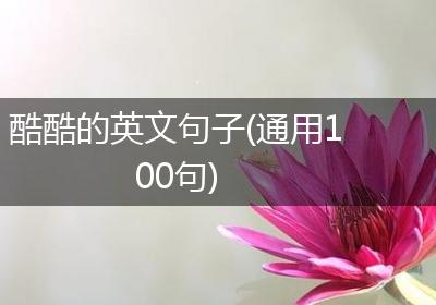 酷酷的英文句子(通用100句)