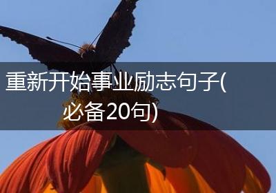 重新开始事业励志句子(必备20句)