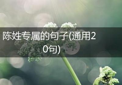 陈姓专属的句子(通用20句)