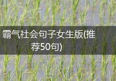 霸气社会句子女生版(推荐50句)