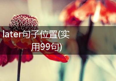 later句子位置(实用99句)
