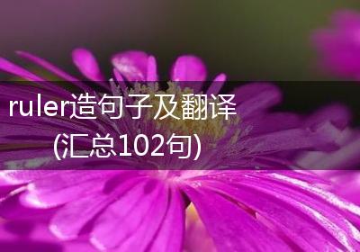 ruler造句子及翻译(汇总102句)