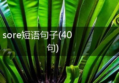 sore短语句子(40句)