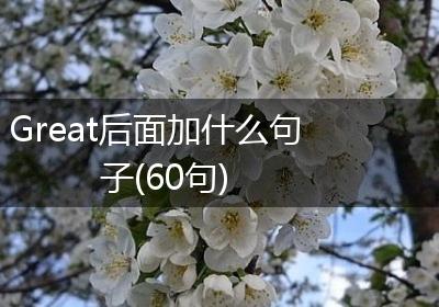 Great后面加什么句子(60句)