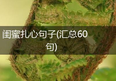 闺蜜扎心句子(汇总60句)