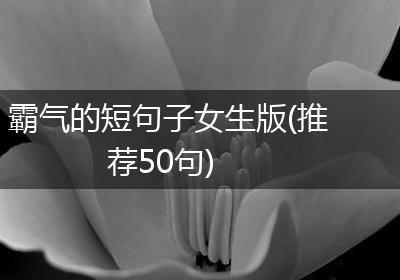 霸气的短句子女生版(推荐50句)