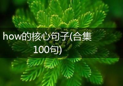 how的核心句子(合集100句)