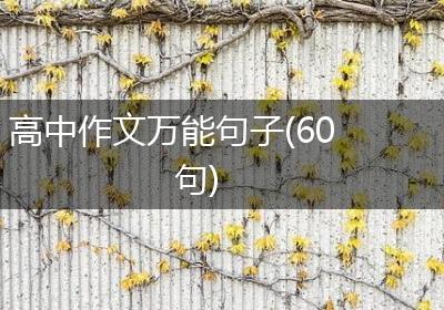 高中作文万能句子(60句)