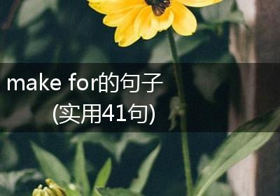 make for的句子(实用41句)