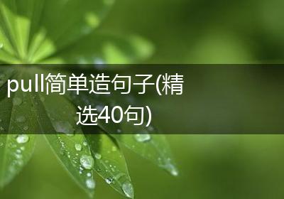 pull简单造句子(精选40句)