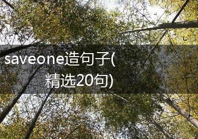 saveone造句子(精选20句)