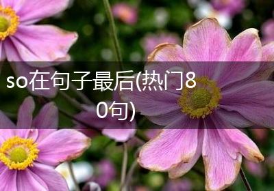 so在句子最后(热门80句)