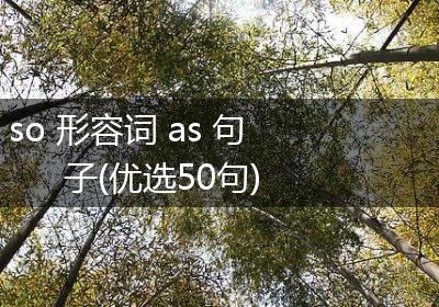 so 形容词 as 句子(优选50句)