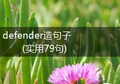 defender造句子(实用79句)