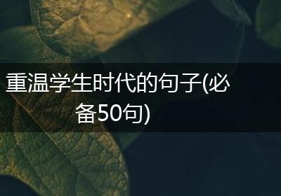 重温学生时代的句子(必备50句)