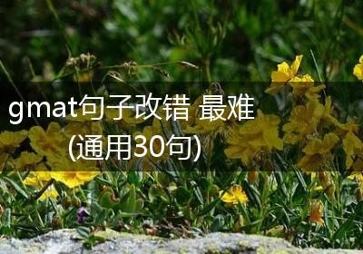 gmat句子改错 最难(通用30句)