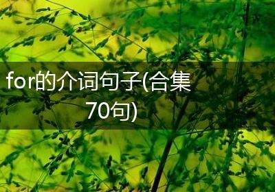 for的介词句子(合集70句)