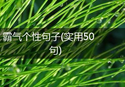 霸气个性句子(实用50句)