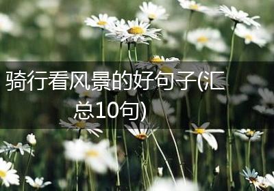 骑行看风景的好句子(汇总10句)
