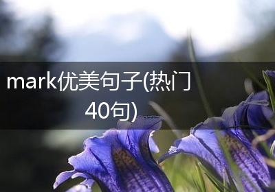mark优美句子(热门40句)