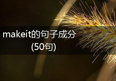 makeit的句子成分(50句)