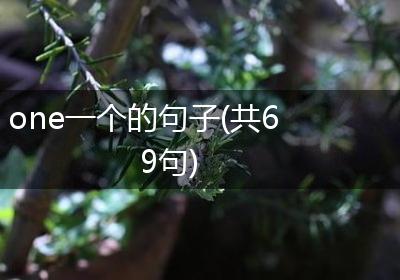 one一个的句子(共69句)