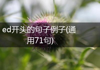 ed开头的句子例子(通用71句)