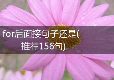 for后面接句子还是(推荐156句)