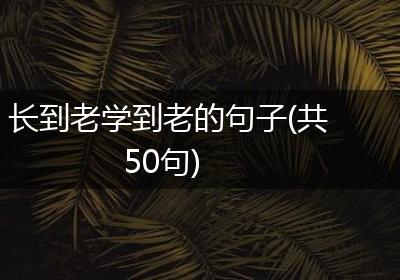 长到老学到老的句子(共50句)