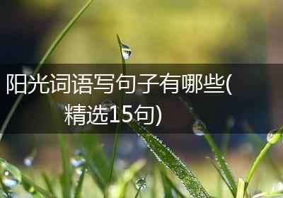 阳光词语写句子有哪些(精选15句)