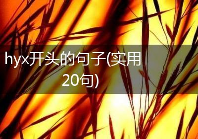 hyx开头的句子(实用20句)
