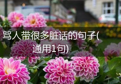 骂人带很多脏话的句子(通用1句)