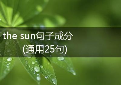 the sun句子成分(通用25句)