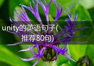 unity的英语句子(推荐80句)