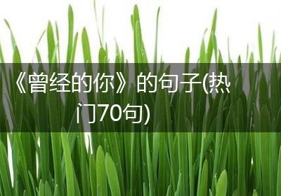 《曾经的你》的句子(热门70句)