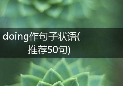 doing作句子状语(推荐50句)