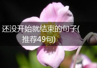 还没开始就结束的句子(推荐49句)