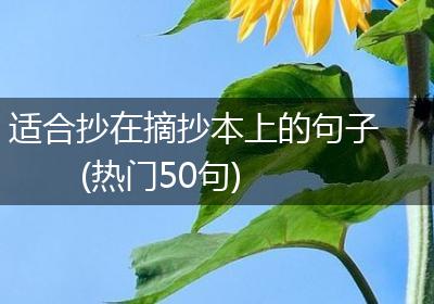 适合抄在摘抄本上的句子(热门50句)