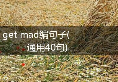 get mad编句子(通用40句)