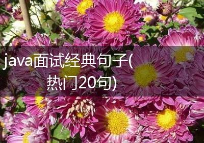java面试经典句子(热门20句)