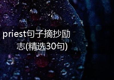 priest句子摘抄励志(精选30句)