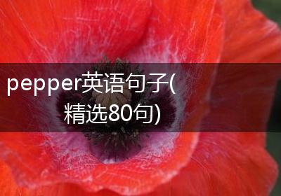pepper英语句子(精选80句)