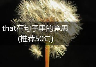 that在句子里的意思(推荐50句)