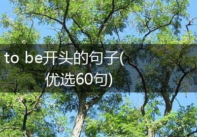 to be开头的句子(优选60句)