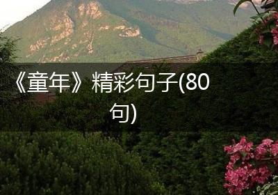 《童年》精彩句子(80句)