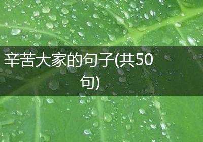 辛苦大家的句子(共50句)