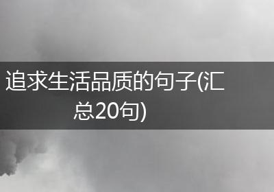 追求生活品质的句子(汇总20句)