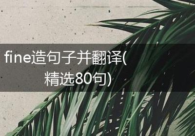 fine造句子并翻译(精选80句)