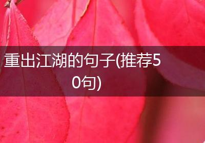 重出江湖的句子(推荐50句)