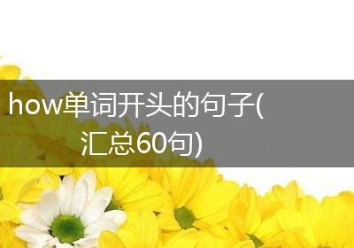how单词开头的句子(汇总60句)